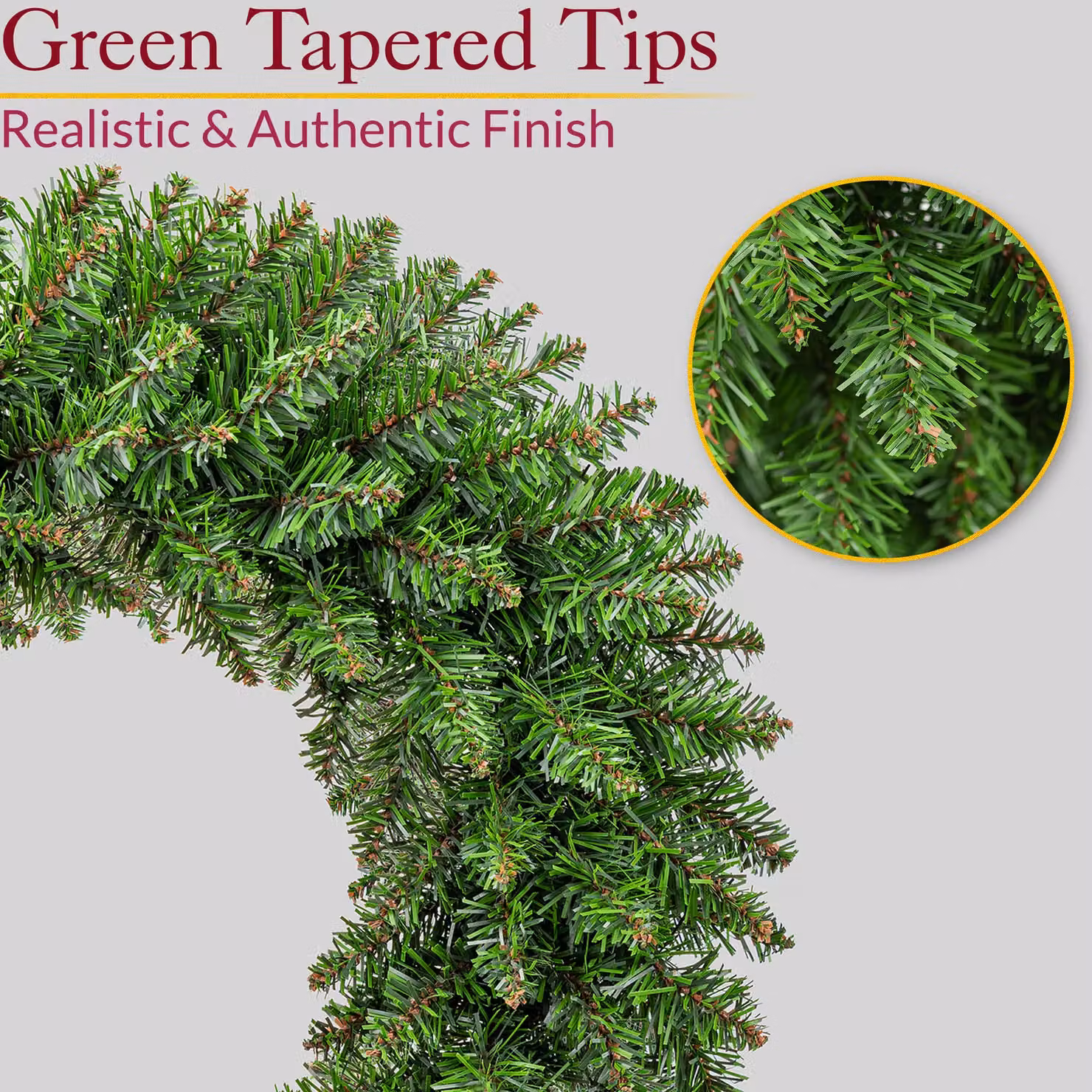 Christow Artificial Plain Xmas Spruce Wreath Front Door Decoration, Green, Diameter: 45 cm – 5