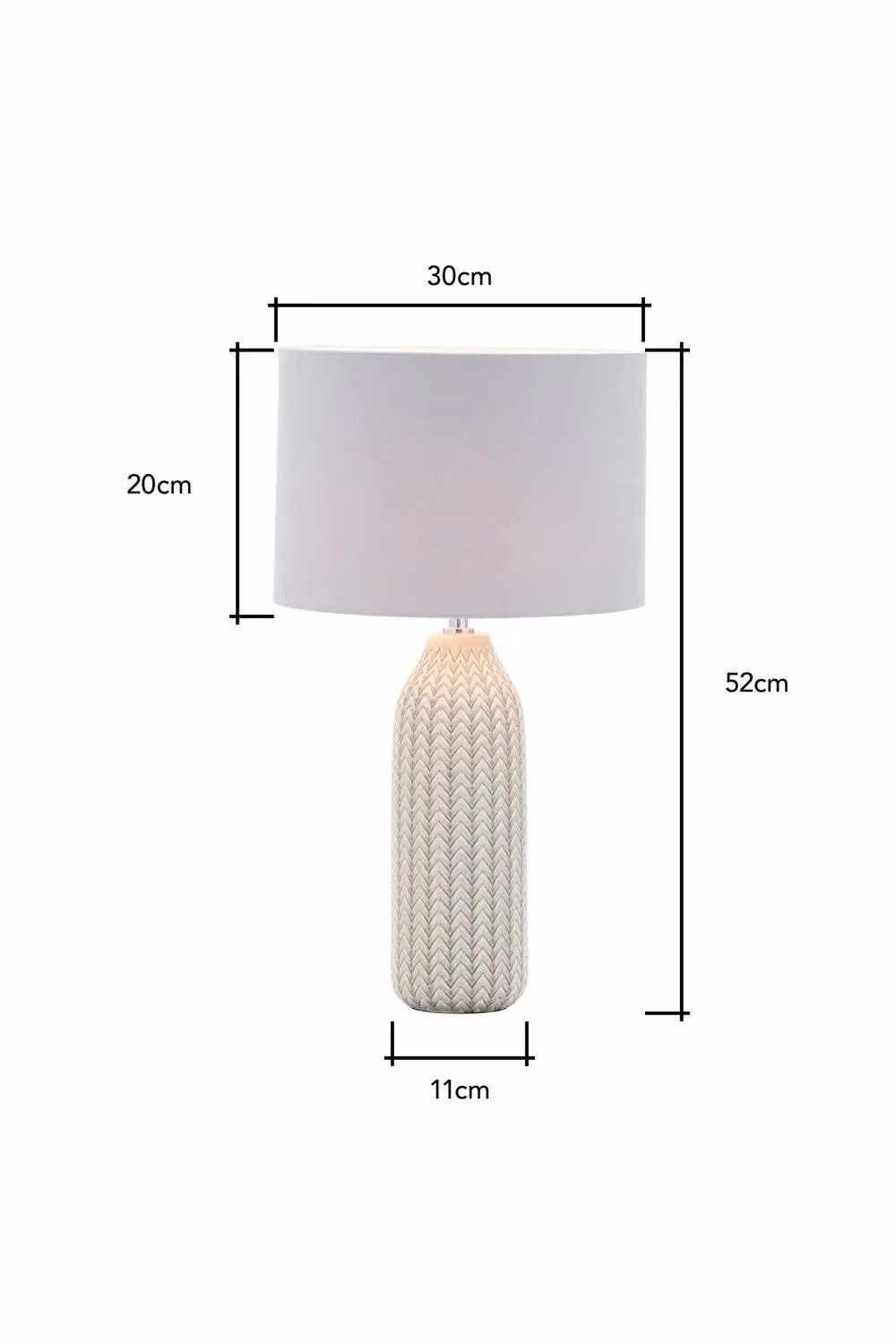 BHS Lighting Quentin Ceramic Table Lamp in Grey – 3