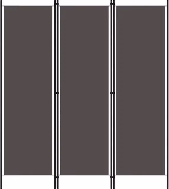 Berkfield Home 3-Panel Modern Room Divider in Anthracite and Black, W: 150 cm, H: 180 cm