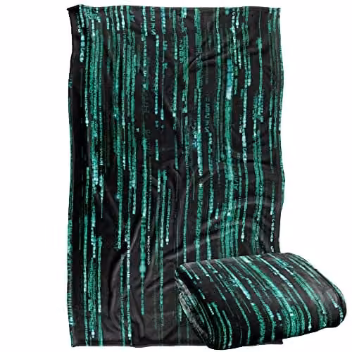 Warner Bros. The Matrix Matrix Code Silky Touch Super Soft Fleece Throw Blanket, Multicolour, W: 91 cm, D: 147 cm