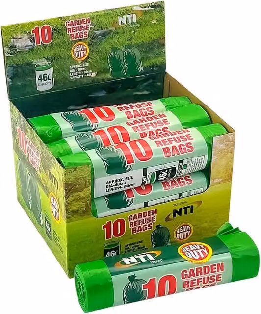 BARGAINS-GALORE Heavy Duty Green Garden Bin Liners, Pack of 50