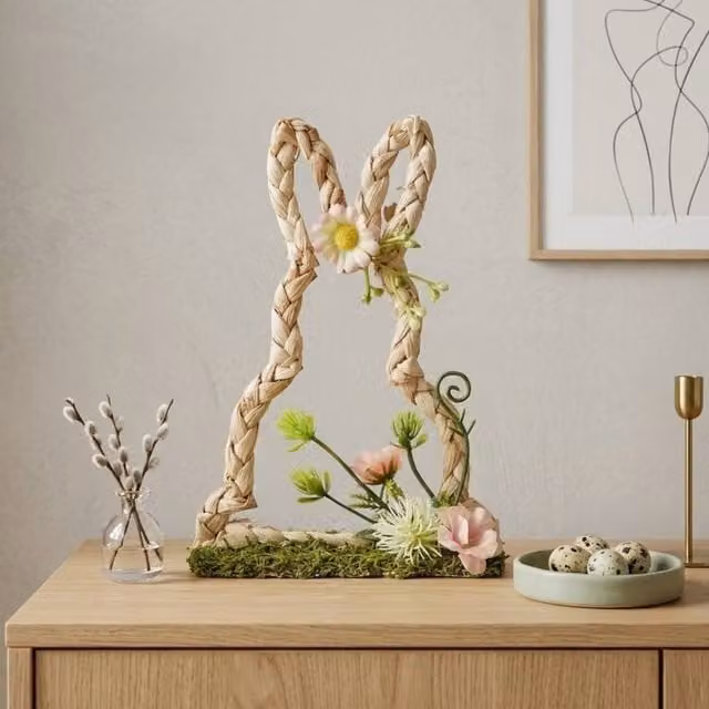 Garden Greatness Multicolour Faux Flower Easter Bunny Tabletop Decoration