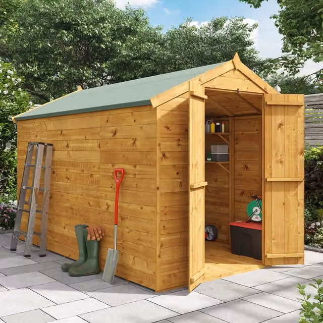 BillyOh Master Tongue and Groove Apex Wooden Shed in Brown, Windowless, W/D/H: 305 x 183 x 175 cm