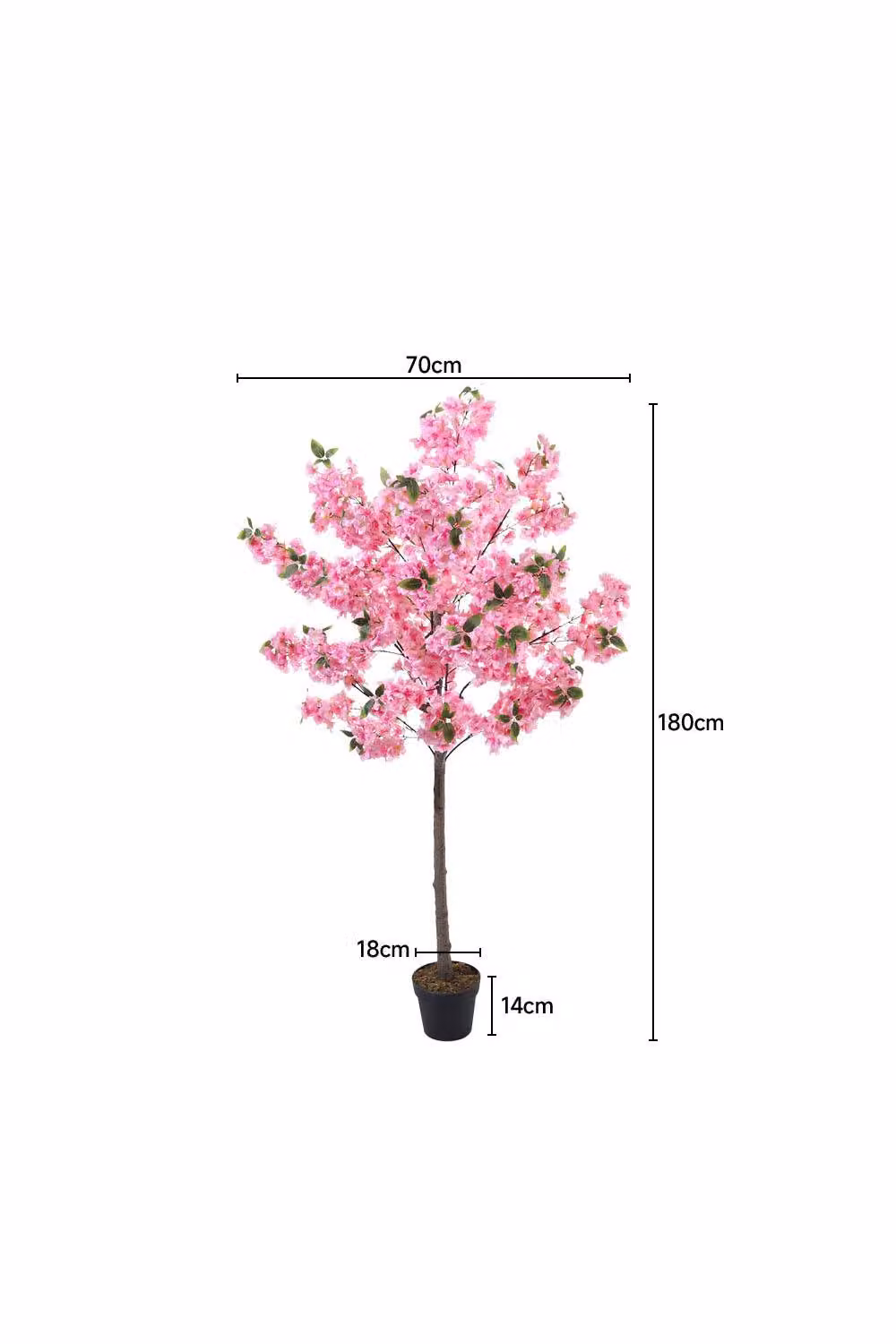 Garden Sanctuary Pink and Green Artificial Cherry Blossom Tabletop Tree – 3