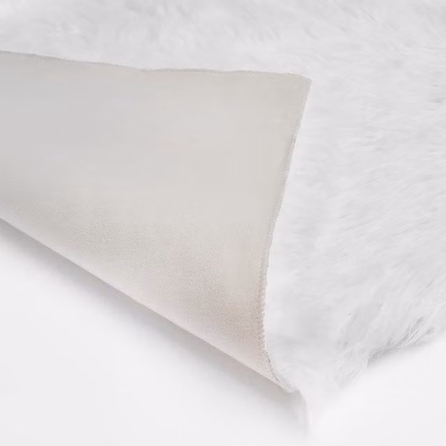 Sienna Home Collection Faux Fur Fluffy Rectangular Rug in White or Grey