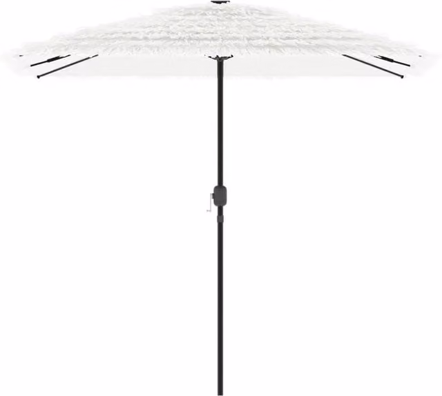Berkfield Home Durable Garden Parasol with Steel Pole and Polyester Canopy, White, W/D/H: 248 x 248 x 248 cm – 1