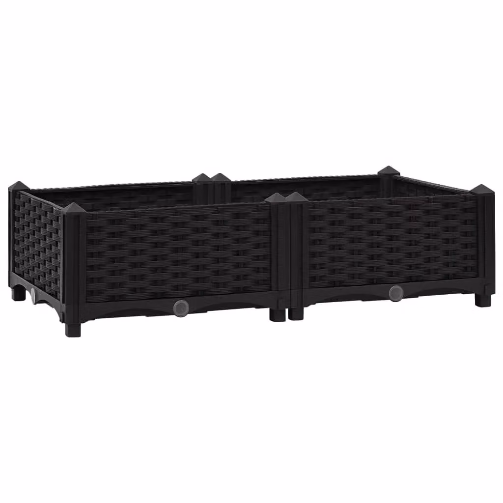 Berkfield Home Black Polypropylene Raised Bed W/D/H: 80 x 40 x 23 cm – 2