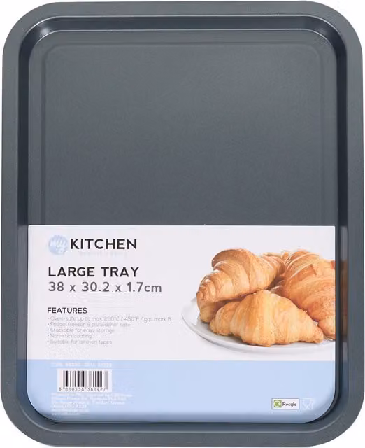 My Kitchen Non-Stick Carbon Steel Rectangular Baking Sheet, Grey