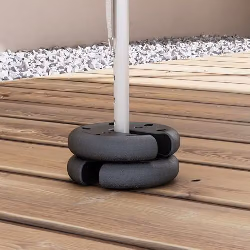 Outsunny Black Concrete Gazebo and Canopy Tent Weight Set of 4, 8.8kg Total Weight – 7
