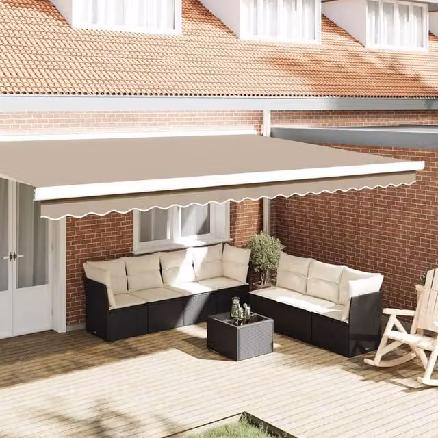 Berkfield Home Awning Valance for 5 m Frame, Beige, W: 4.8 m, H: 0.2 m