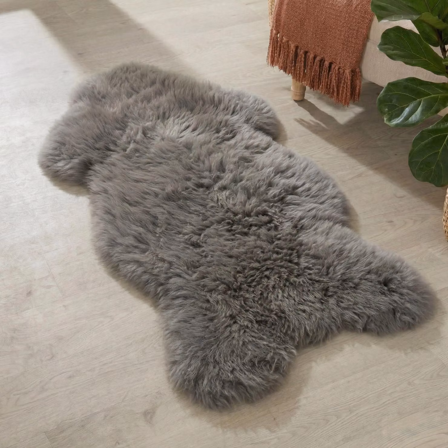 Simply Sheepskin Grey Genuine Wool Sheepskin Rug, W: 90 cm, D: 60 cm – 4