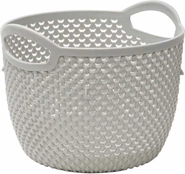 JVL Droplette Round Storage Ice Bucket, Light Grey, 3.3 l