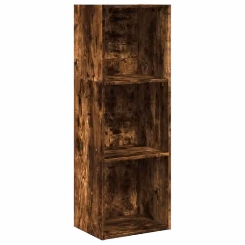 vidaXL Rustic Smoked Oak Bookcase in Brown, W/D/H: 40 x 30 x 114 cm