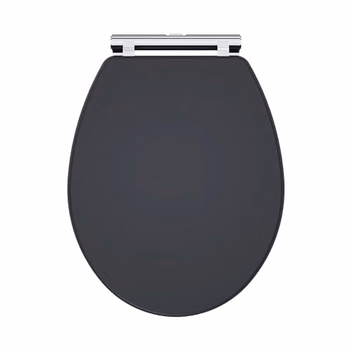Balterley Oval Wooden Soft Close Toilet Seat with Quick Release, Dark Grey, W: 35.0 cm, D: 45.1 cm, H: 6.0 cm – 2