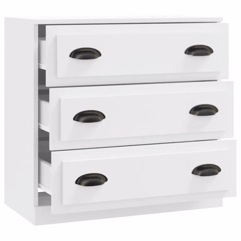 Berkfield Home Classic Sideboard in White, W/D/H: 70 x 35.5 x 67.5 cm
