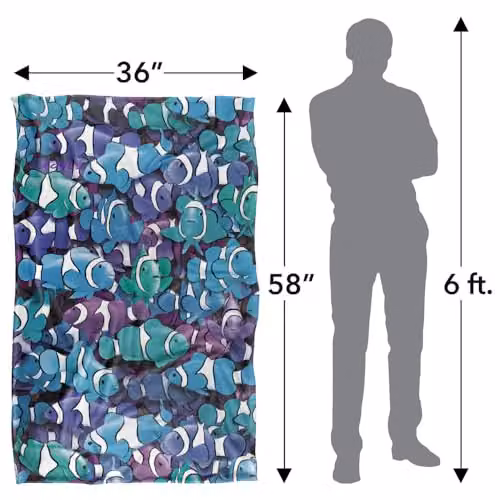 JQ Licensing Royce Mcclure Grape Clown Fish Pattern Super Soft Fleece Throw Blanket, Multicolour, W: 91 cm, D: 147 cm – 4