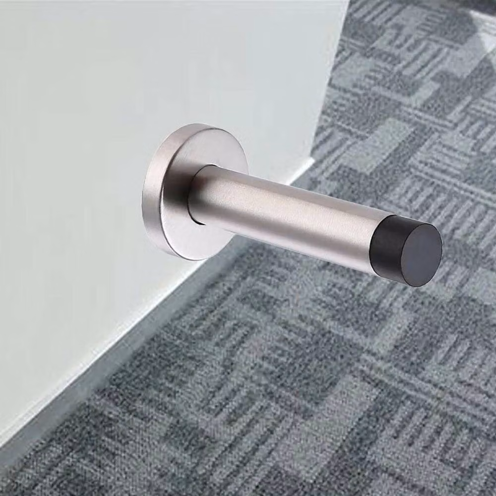 NESTLUNE 3-Piece Wall Mounted Satin Silver Door Stop Set – 4