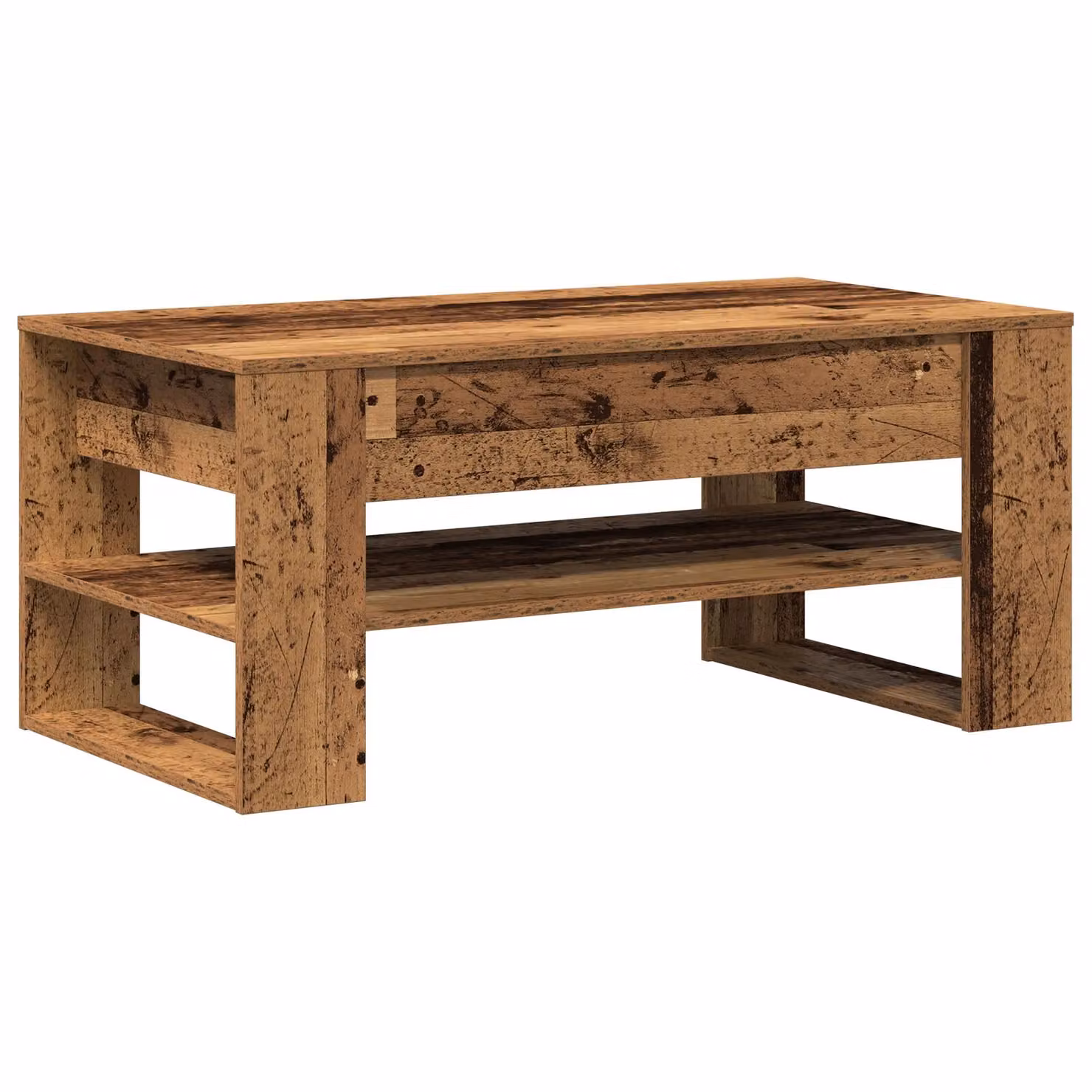Berkfield Home Vintage Wood Coffee Table in Brown, W/D/H: 102 x 55 x 45 cm – 2