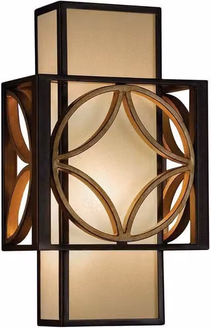 Netlighting Remy Single Light Indoor Wall Light in Gold, Bronze and Brown – 1