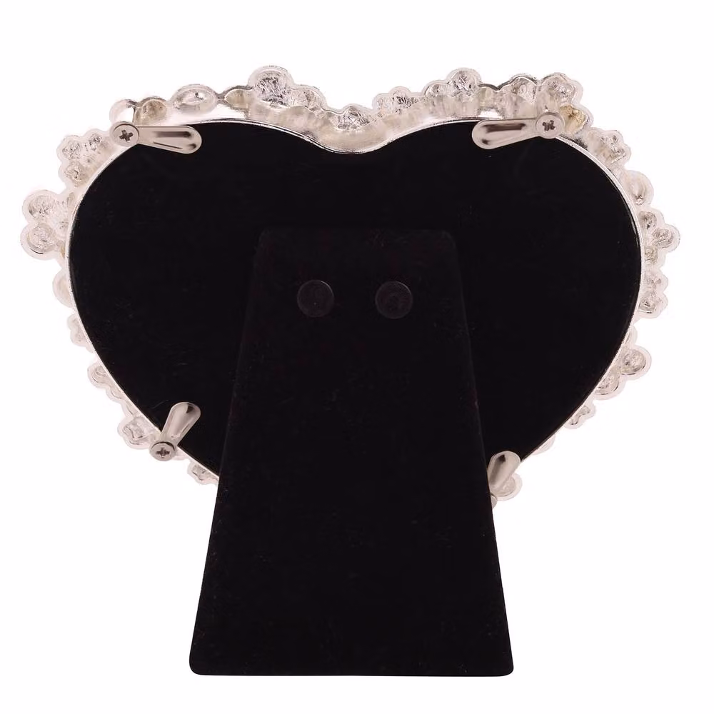 Sophia Classic Collection Classic Daisy Heart Photo Frame, White and Silver, 10 x 15 cm – 2