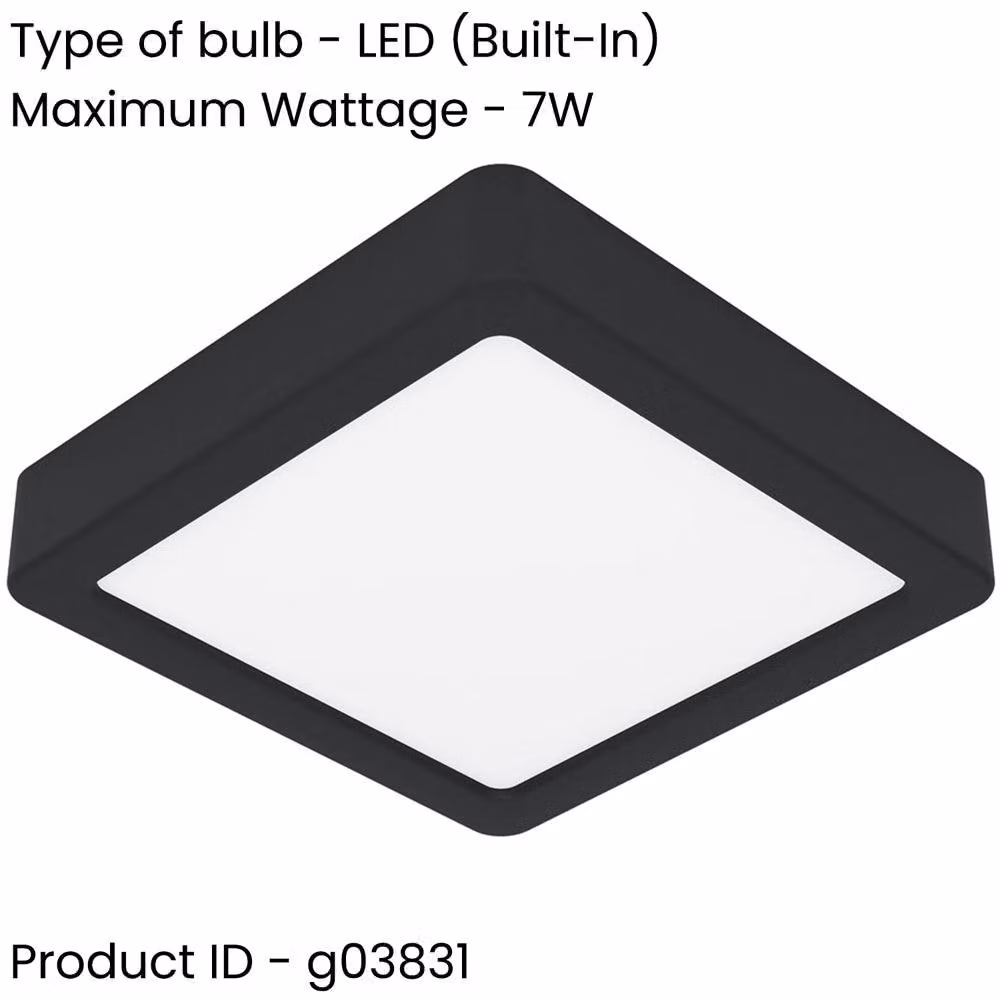 Loops 2 Pack Black Square LED Ceiling Light for Modern Indoor Spaces – 2