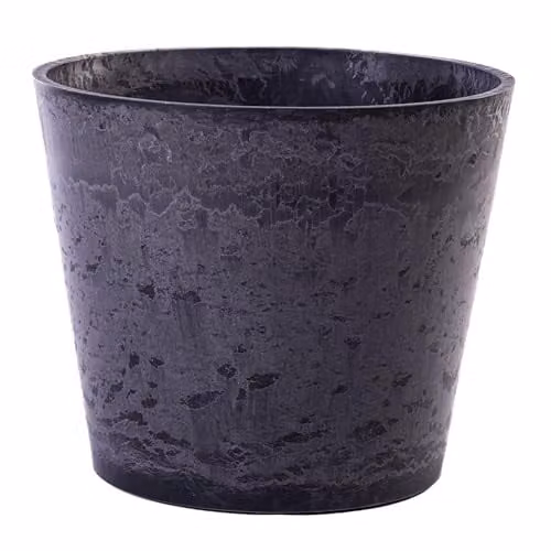 Garden Gear Caesar Charcoal Marble Effect Plastic Garden Planter, Grey, Brown and Anthracite, Diameter: 41 cm – 1