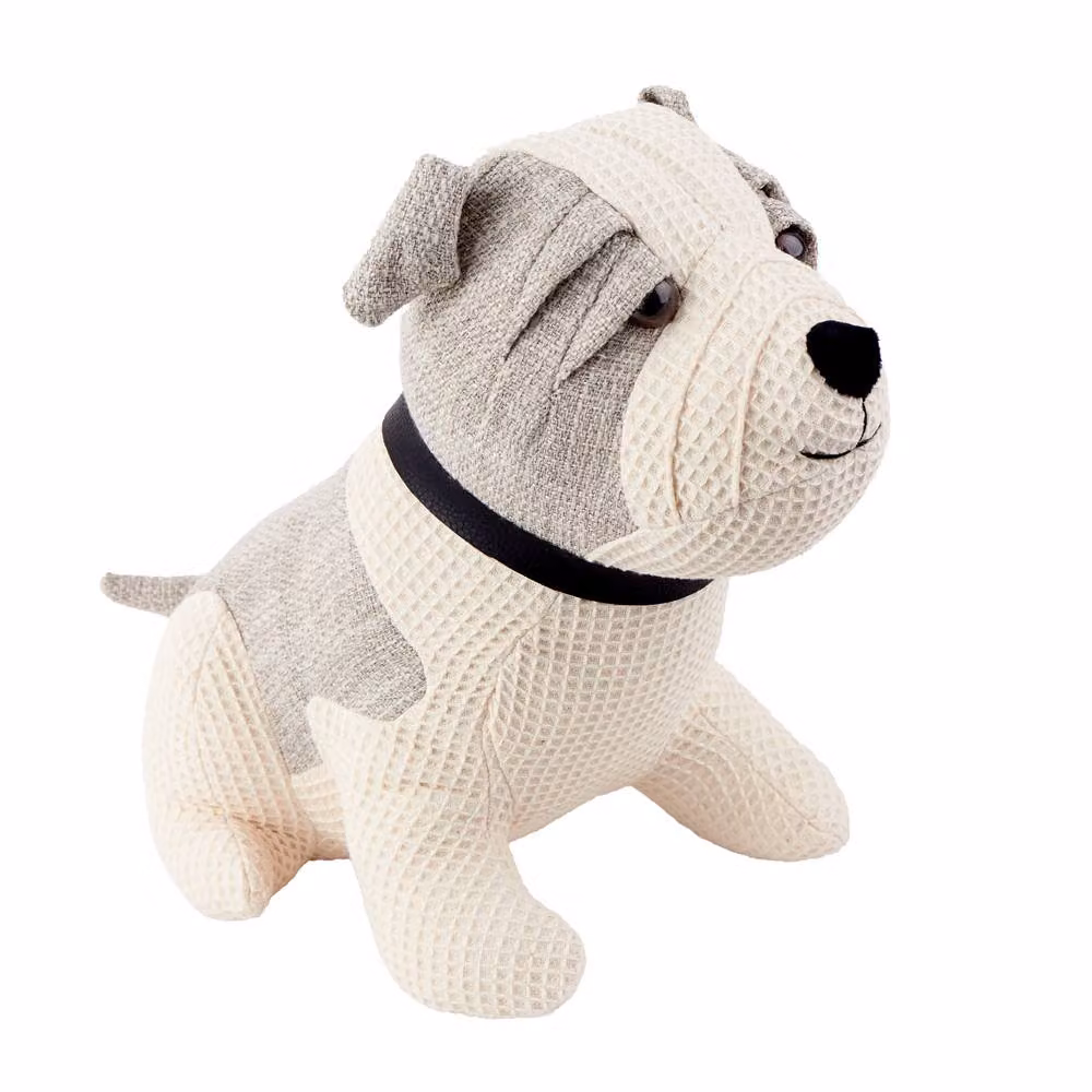 Wylder Betsie Dog Waffle Weave Cotton Door Stop in Beige and Multicolour, W/D/H: 25 x 20 x 24 cm – 2