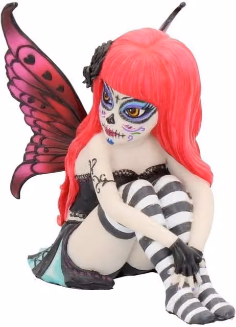 Nemesis Now Valentina Skull Fairy Ornament, Multicolour, Height: 10 cm