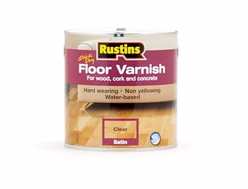 Rustins Clear Satin Floor Varnish 2.5 l for Interior Wood Protection
