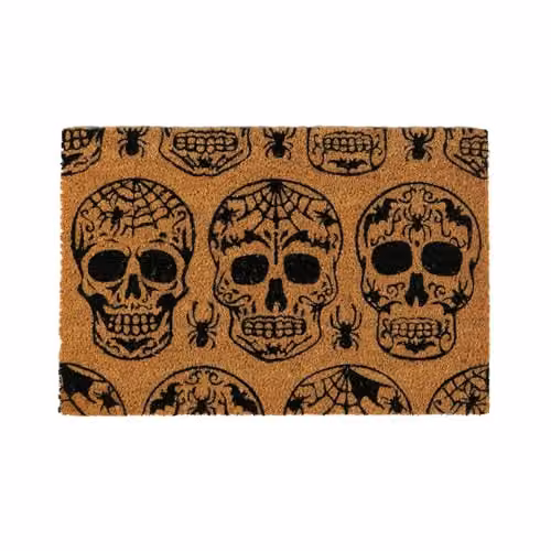 Nicola Spring Day of the Dead Halloween Coir Door Mat, Multicolour, W: 60 cm, D: 40 cm – 1