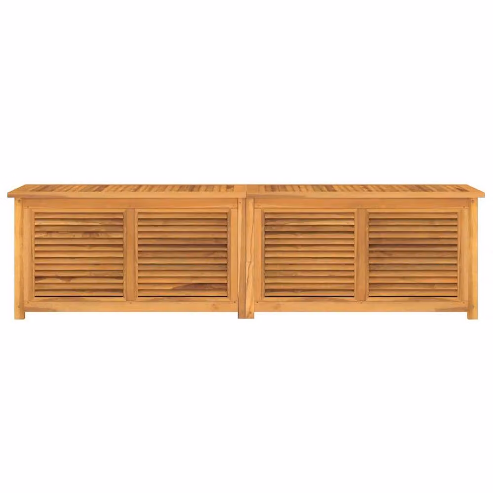Berkfield Home Garden Storage Box with Bag in Brown Solid Teak Wood, W/D/H: 200 x 50 x 53 cm – 3