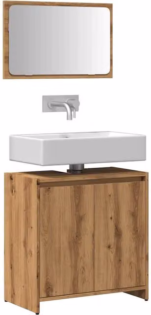 Berkfield Home 2 Piece Modern Bathroom Furniture Set in Artisan Oak Brown