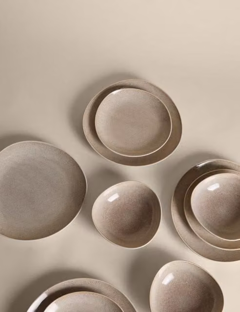 M&S 12 Piece Argo Stoneware Dinner Set in Beige