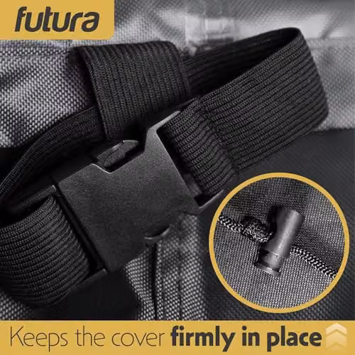 Futura Waterproof Rectangular Garden Furniture Cover in Black, 420D Oxford Fabric with PVC Lining, W/D/H: 270 x 180 x 89 cm – 5