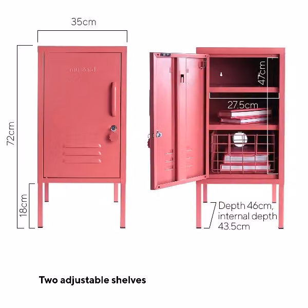 Mustard Made The Shorty To The Left Freestanding Metal Storage Cabinet in Pink, W/D/H: 46 x 35 x 72 cm – 5