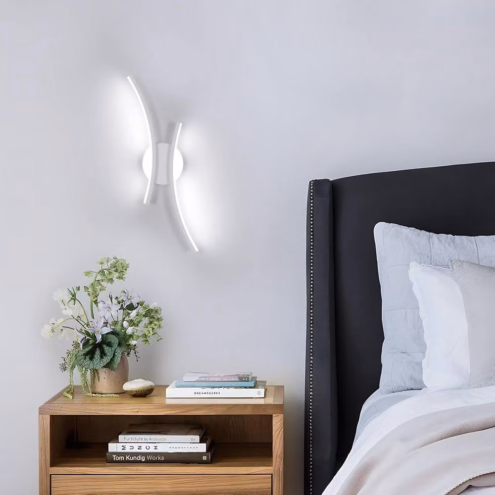 Goeco Modern LED Indoor Wall Light in White, 20W Up and Down Arc Lamp with 6500K Cool White Light – 2
