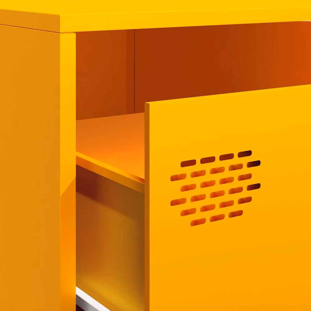 Berkfield Home TV Cabinet in Mustard Yellow, Cold-rolled Steel, W: 202 cm, D: 39 cm, H: 43.5 cm – 3