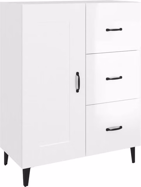 Berkfield Home High Gloss White Sideboard, W: 69.5 cm, D: 34 cm, H: 90 cm