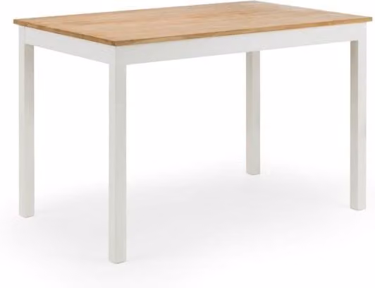 Julian Bowen Coxmoor Rectangular Dining Table in Ivory and Oak, W: 118 cm