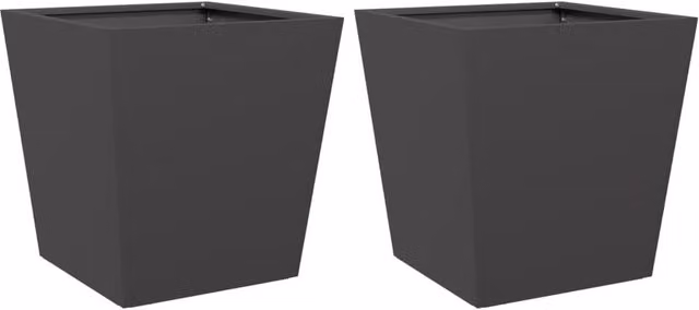 Berkfield Home Steel Garden Planter Tubs, Black, 2 Pack, W/D/H: 40 x 40 x 40 cm – 1