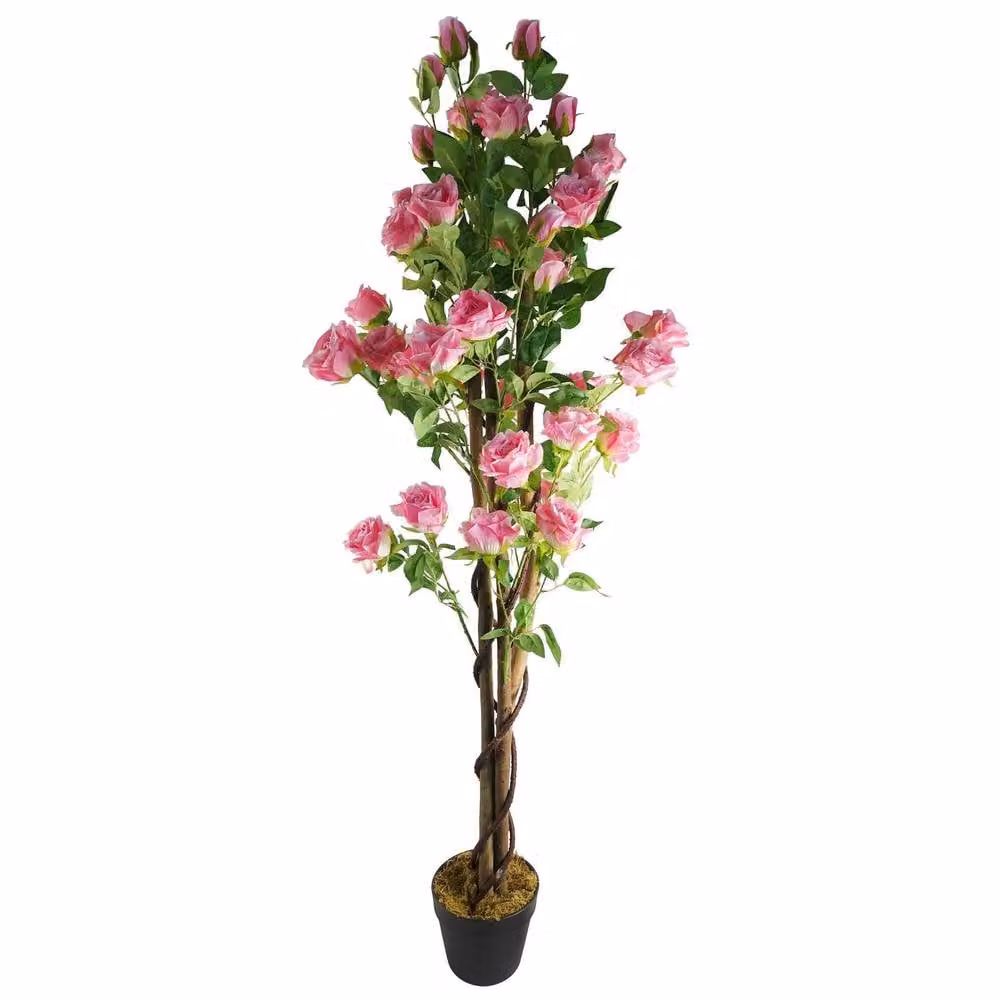 Leaf Premium Pink Artificial Rose Tree, Height: 150 cm – 3