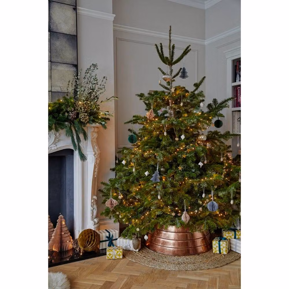 Lemon Pavilion Furniture and Decor Round Metal Christmas Tree Skirt in Bronze Brown, W67 x D67 x H26 cm – 2