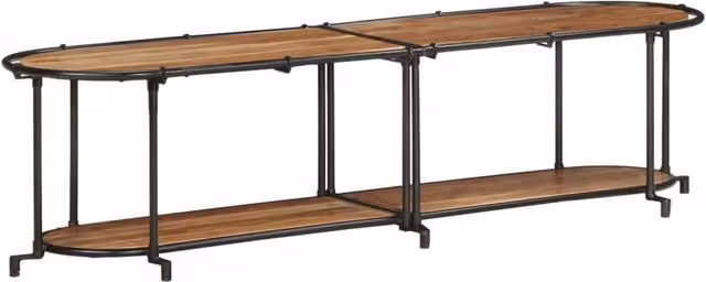 Berkfield Home Industrial Acacia Wood and Metal TV Cabinet in Brown and Black, W/D/H: 160 x 42 x 40 cm