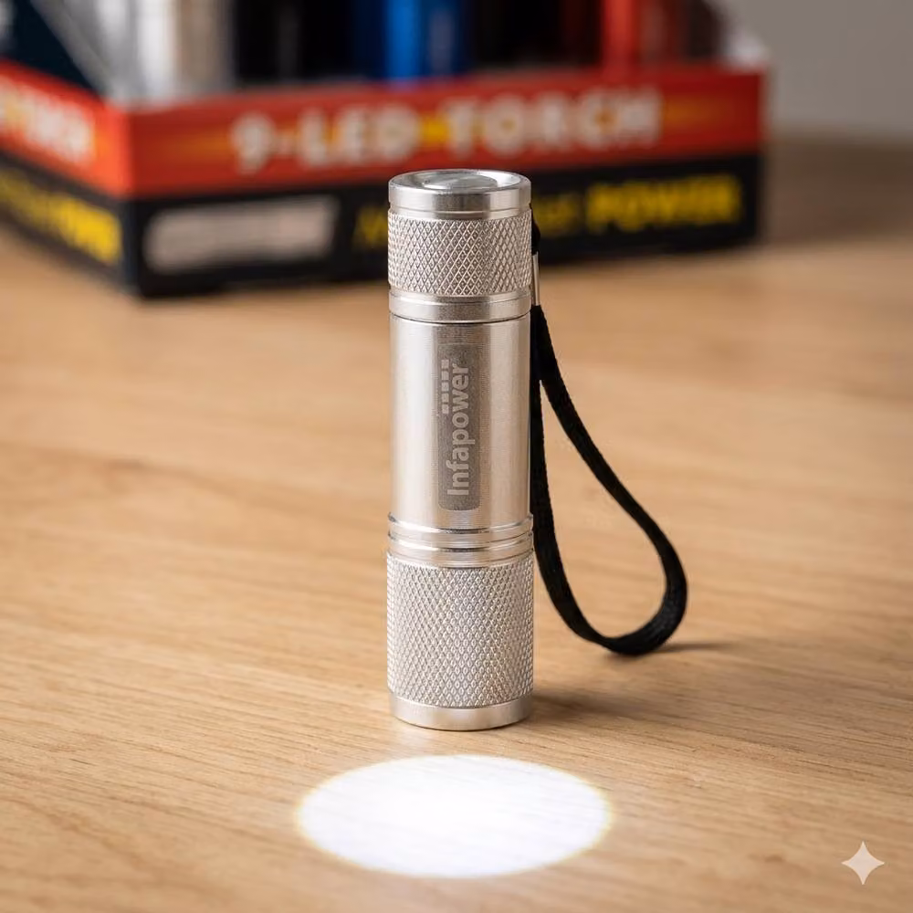 Dragodirect 9 LED Aluminium Ultra Bright and Shockproof Torch in Multicolour – 3