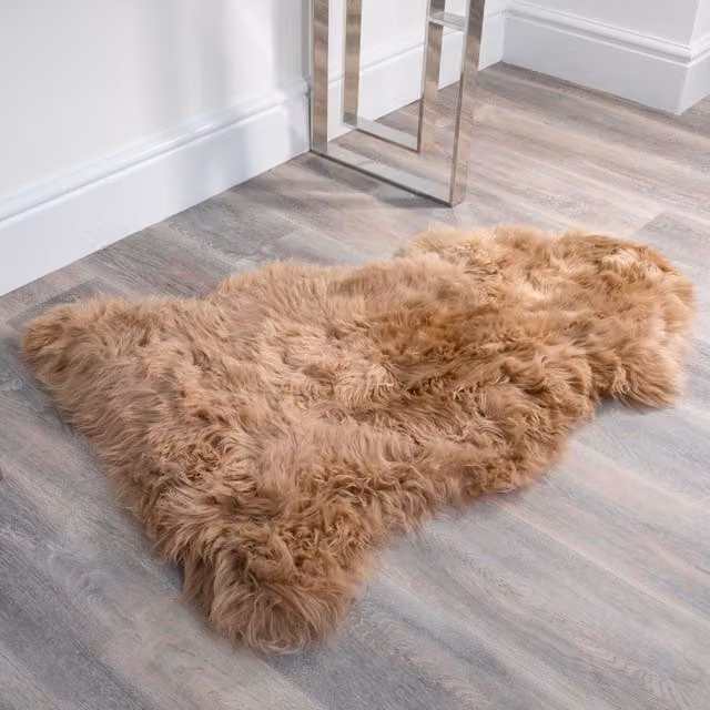 Native Natural Genuine Sheepskin Rug XXL in Brown