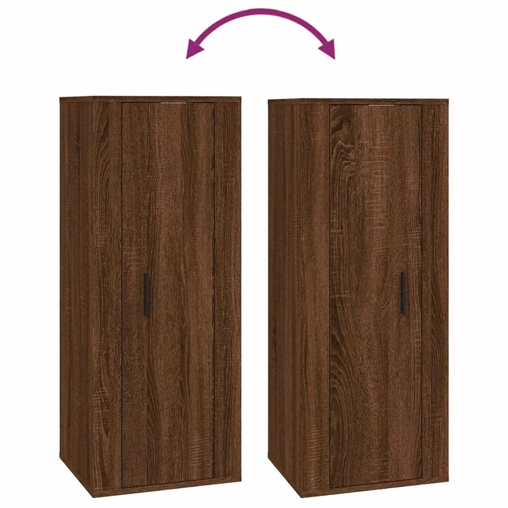 Berkfield Home Wall Mounted TV Cabinet in Brown Oak, W/D/H: 100 x 40 x 34 cm – 5