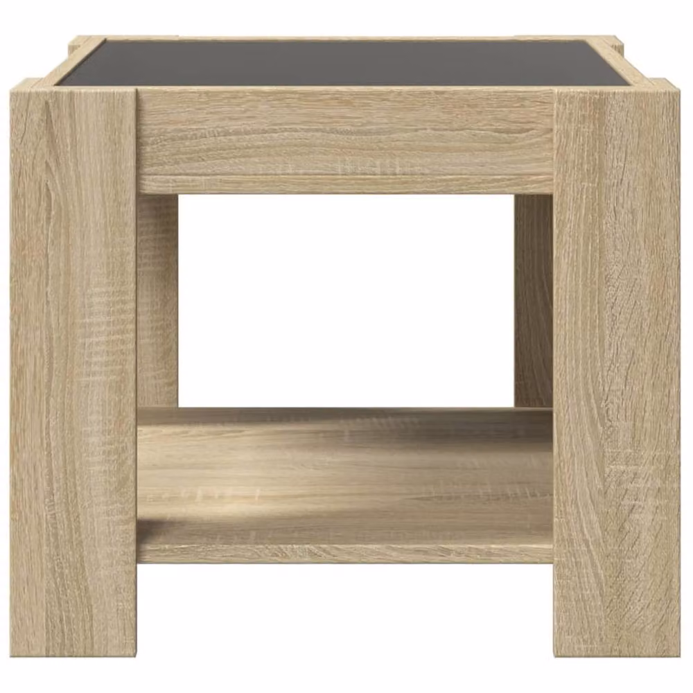Berkfield Home LED Coffee Table in Sonoma Oak Brown, W/D/H: 53 x 53 x 45 cm – 3