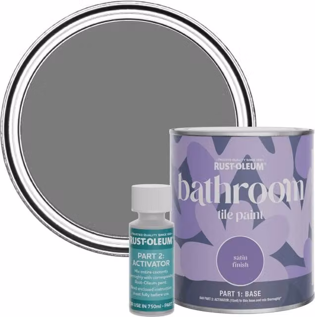 Rust-Oleum Bathroom Tile Paint in Satin Finish, Torch Grey, 0.75 l