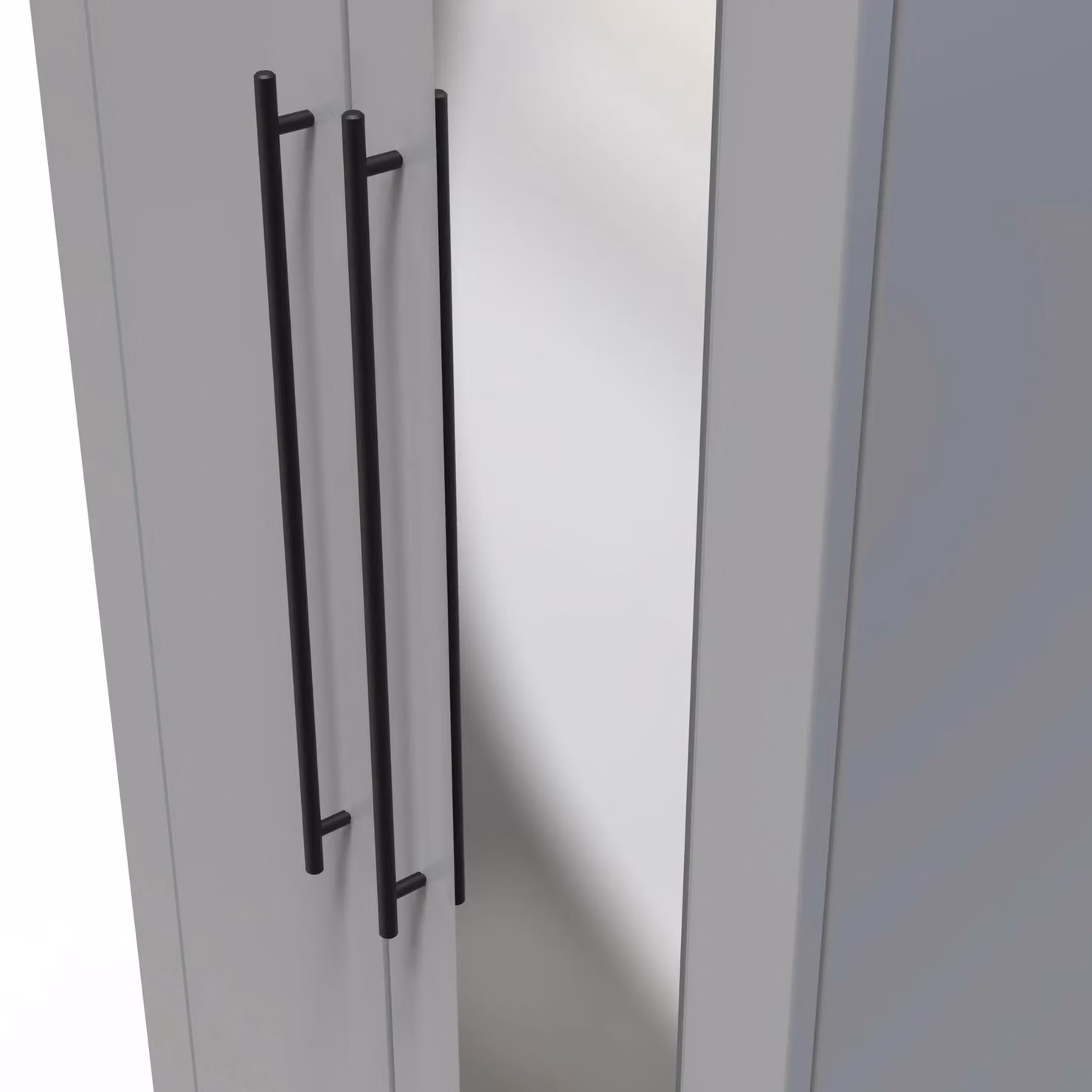 2 U Howard Tall 2 Door Mirrored Wardrobe in Dark Grey, Ready Assembled – 3