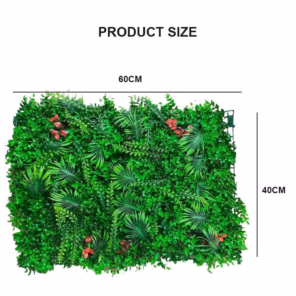 SPETLEK 4-Piece Artificial Greenery Wall Hedge Grass Fence in Green, 0.6m2 – 2